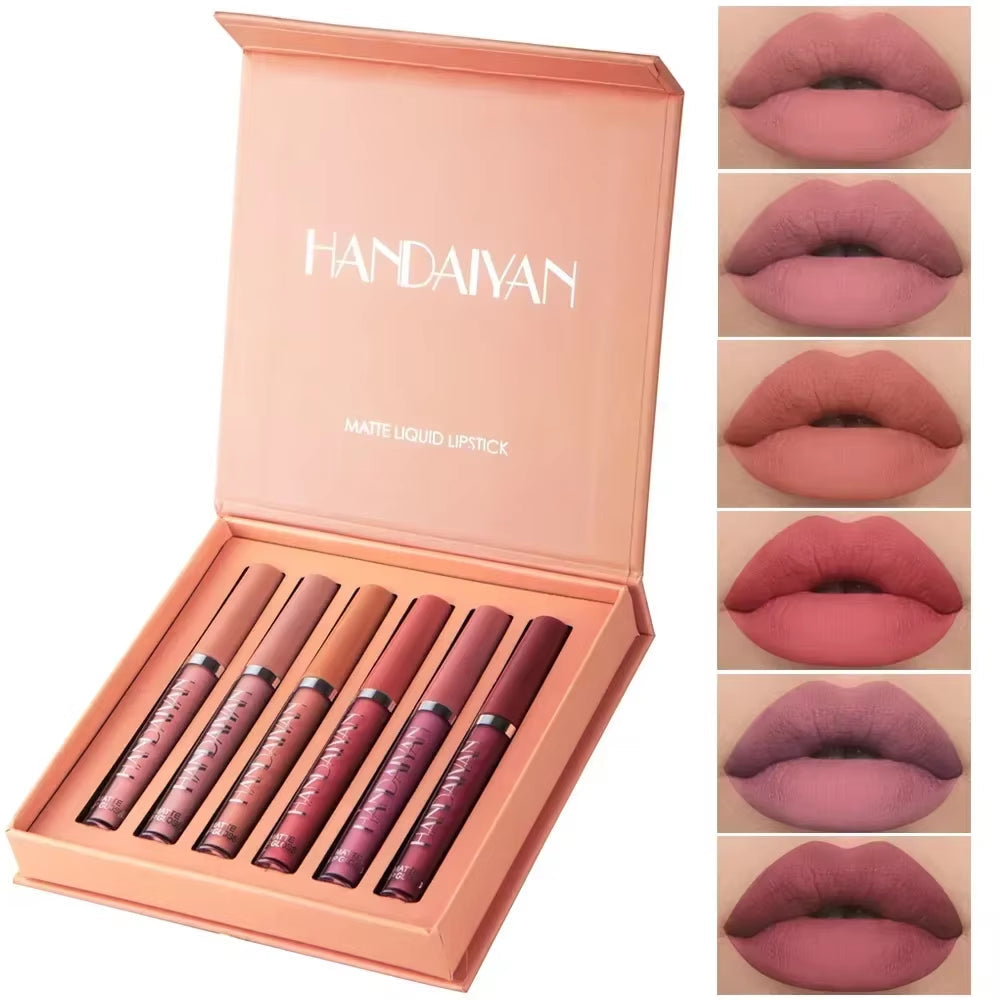 LuxeMatte™ by Handaiyan – 6-Piece Waterproof Matte Lipstick Set