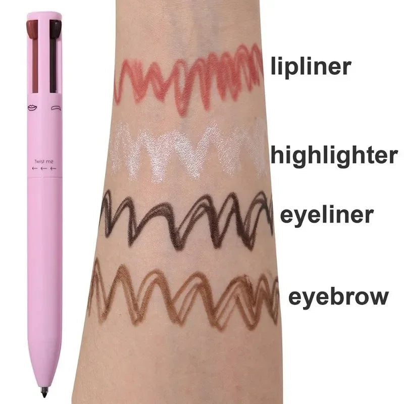 GlamDefine™ 4-in-1 Precision Makeup Pen – Eyeliner, Eyebrow, Contour & Lip Liner in One Long-Lasting Waterproof Tool