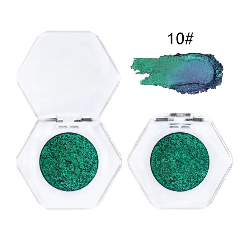 12-Color Chameleon Glitter Eyeshadow Palette – Long-Lasting, Pearlescent Shimmer for Dazzling, Color-Shifting Eye Makeup