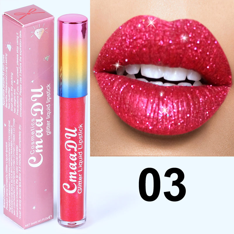 Cmaadu™ Diamond Shine Lip Gloss – Glitter Liquid Lipstick for Stunning Matte Lips