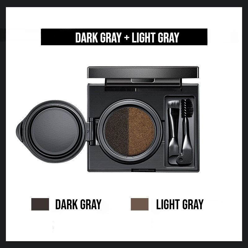 Two-Color Air Cushion Eyebrow Powder – Waterproof, Sweat-Proof Long-Lasting Brow Cream for Natural Definition and All-Day Hold