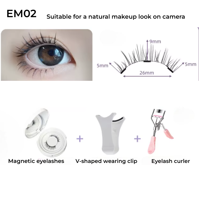 MagnaLuxe Magnetic Lashes Set – Natural, Soft & Reusable with No-Glue Application Tool for Effortless Eye Glam